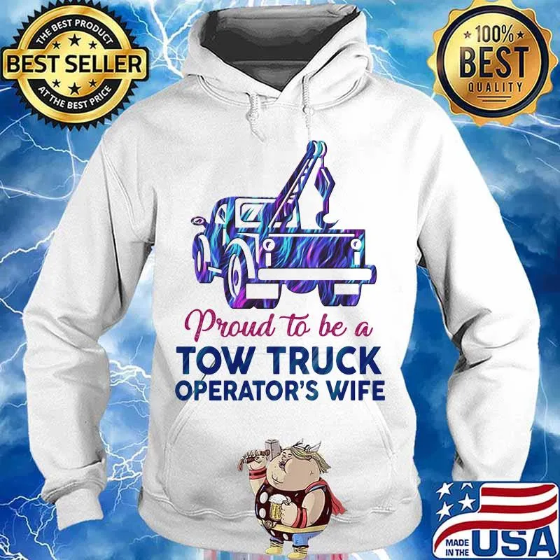 Proud to be a tow truck operators wife hologram s Hoodie