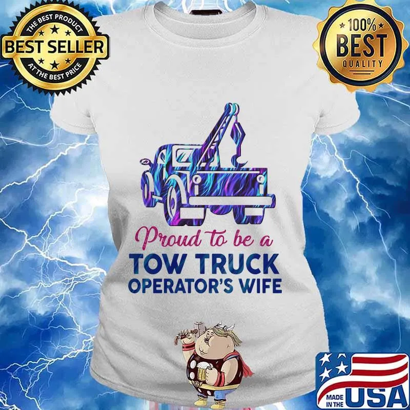 Proud to be a tow truck operators wife hologram s Ladies tee