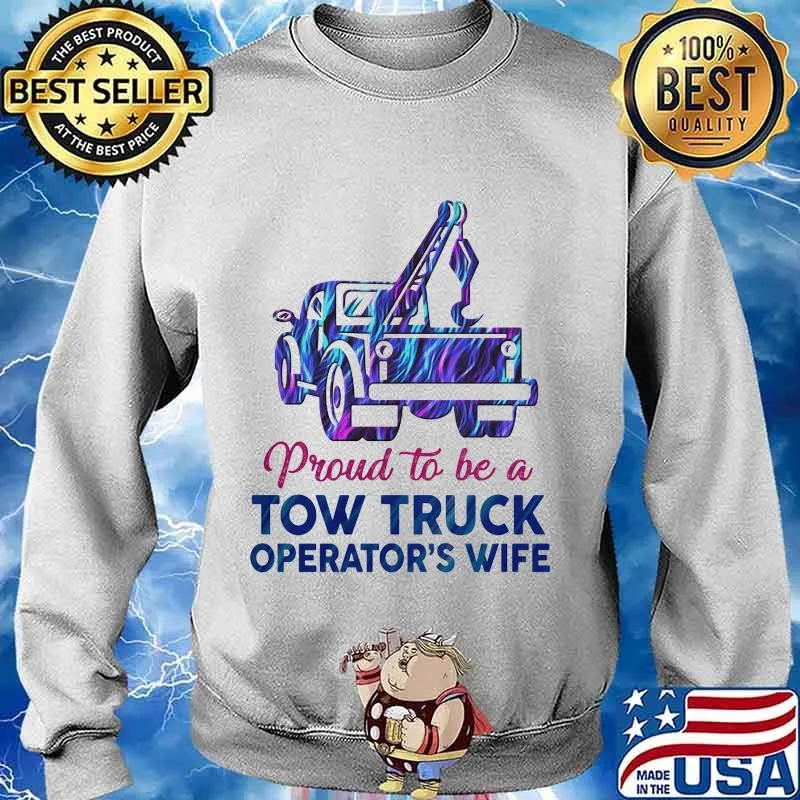 Proud to be a tow truck operators wife hologram s Sweater