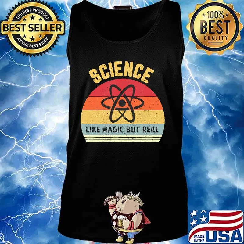 Science Like Magic But Real Funny Retro Science Teacher T-Shirt Tank top