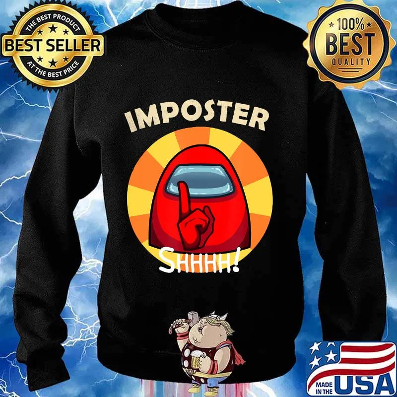 SHHH! imposter funny vintage Among Game sus T-Shirt Sweater