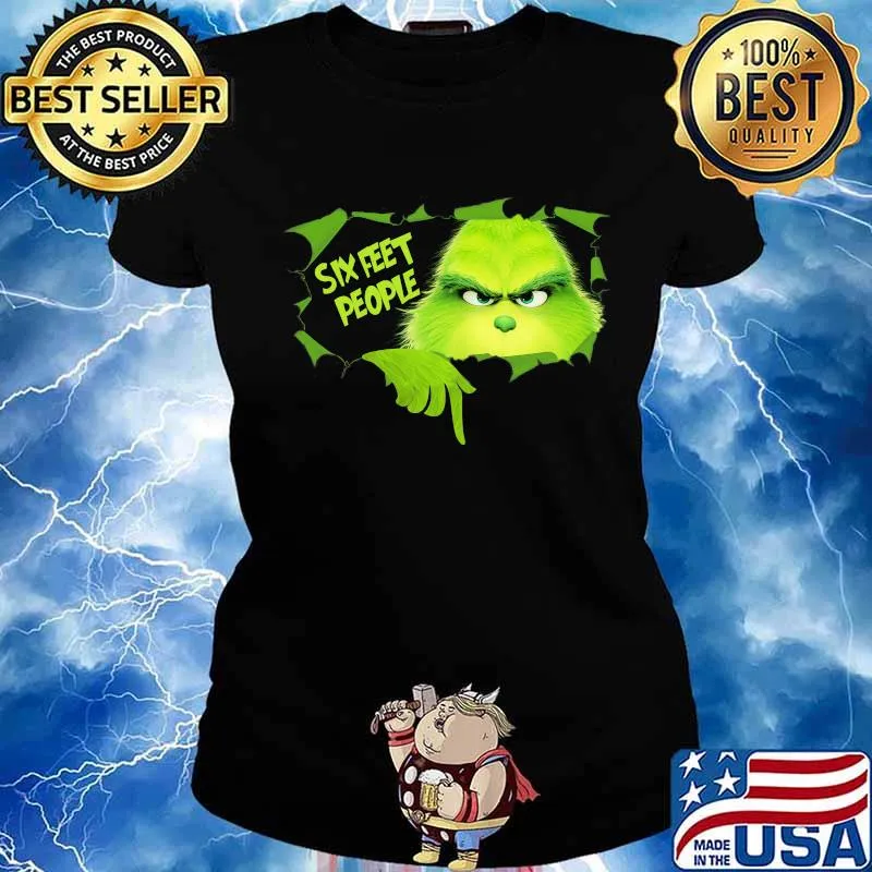 Six feet people cartoon green s Ladies tee