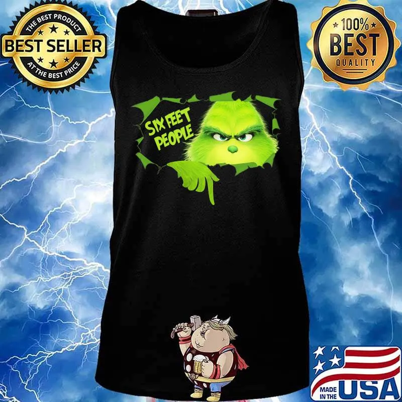 Six feet people cartoon green s Tank top