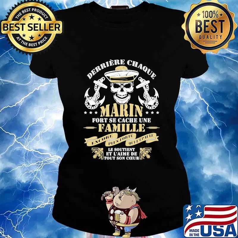 Skull derrière chaque marin fort se cache une famille s Ladies tee