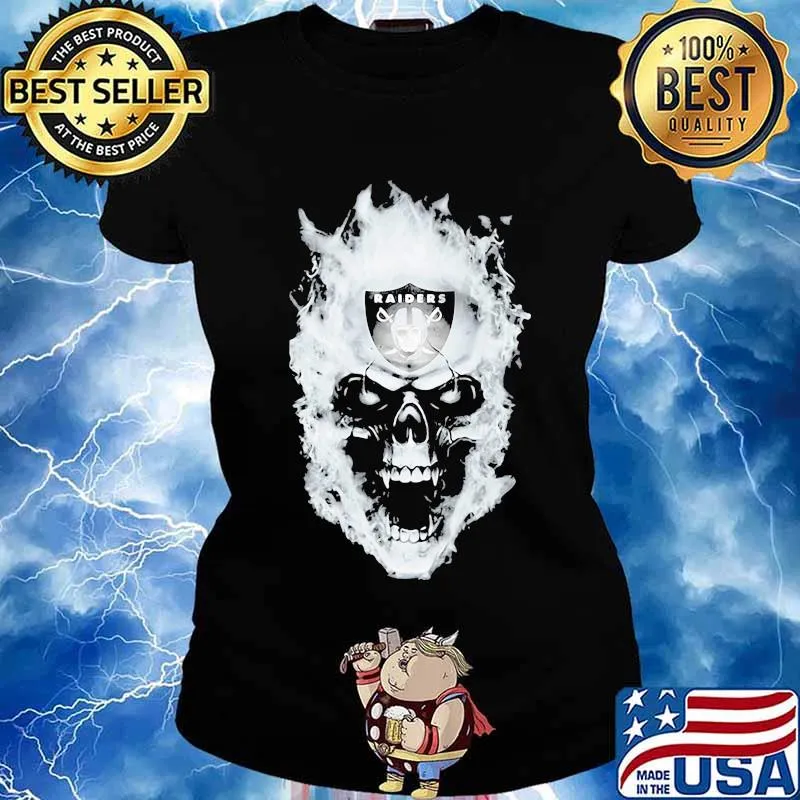 Skull fire oklahoma raiders s Ladies tee