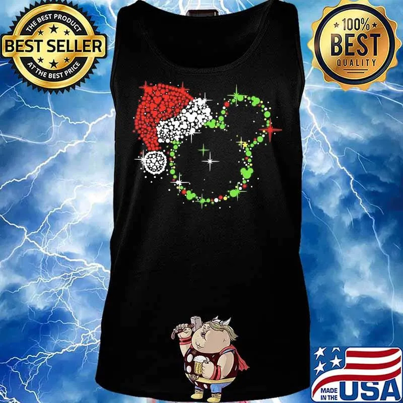 Sleeve christmas mickey hat santa s Tank top