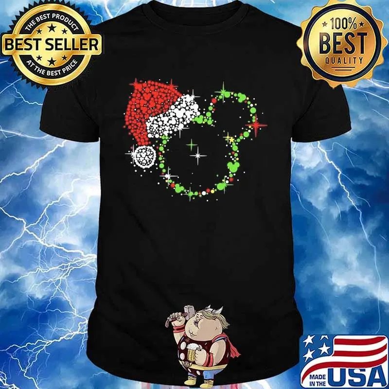 Sleeve christmas mickey hat santa shirt
