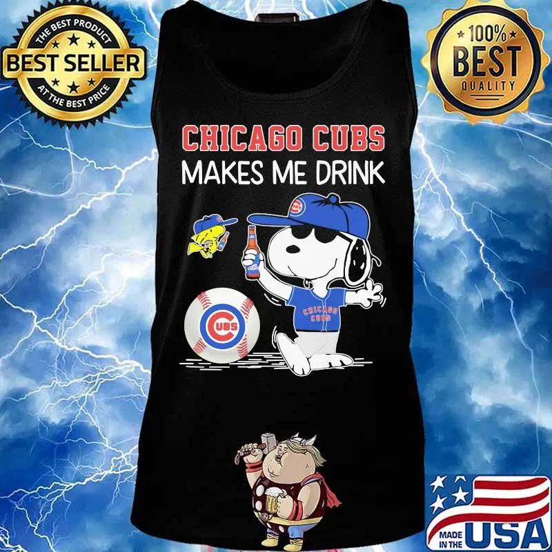 Snoopy and woodstock chicago cubs makes me drink s Tank top