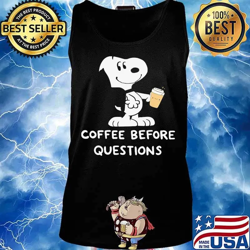 Snoopy coffee before questions s Tank top