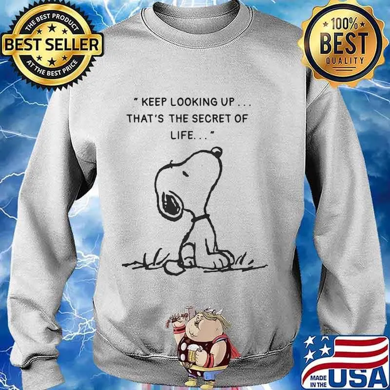 Snoopy keep looking up that's the secret of life s Sweater