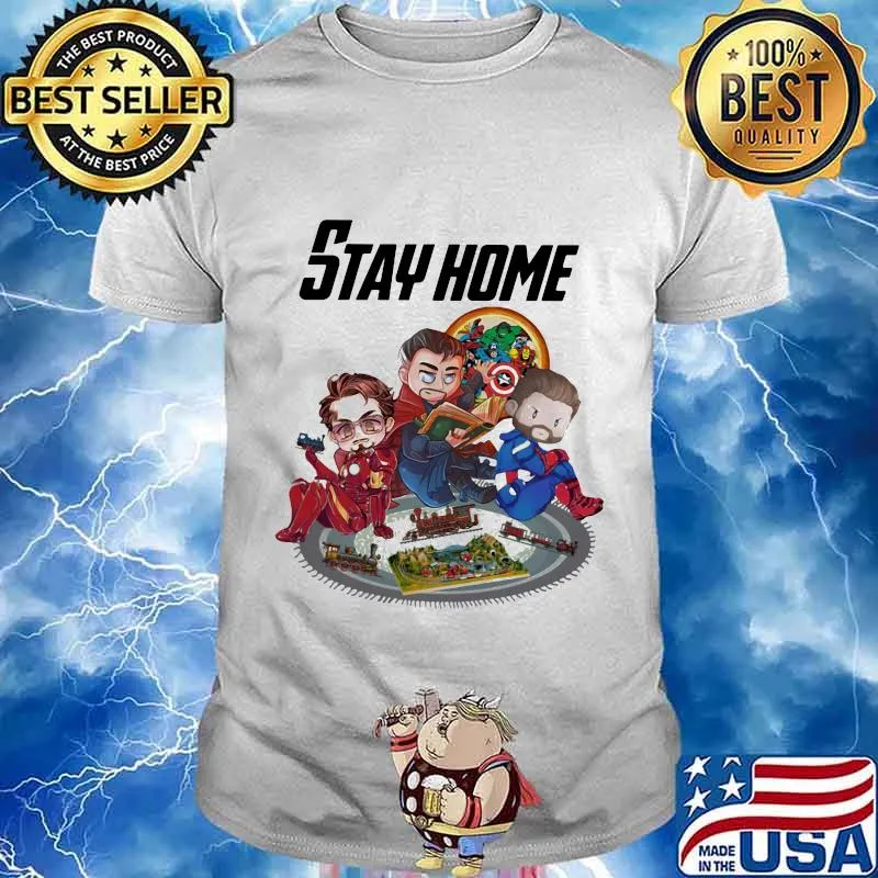 Stay home marvel heroes supernatural shirt
