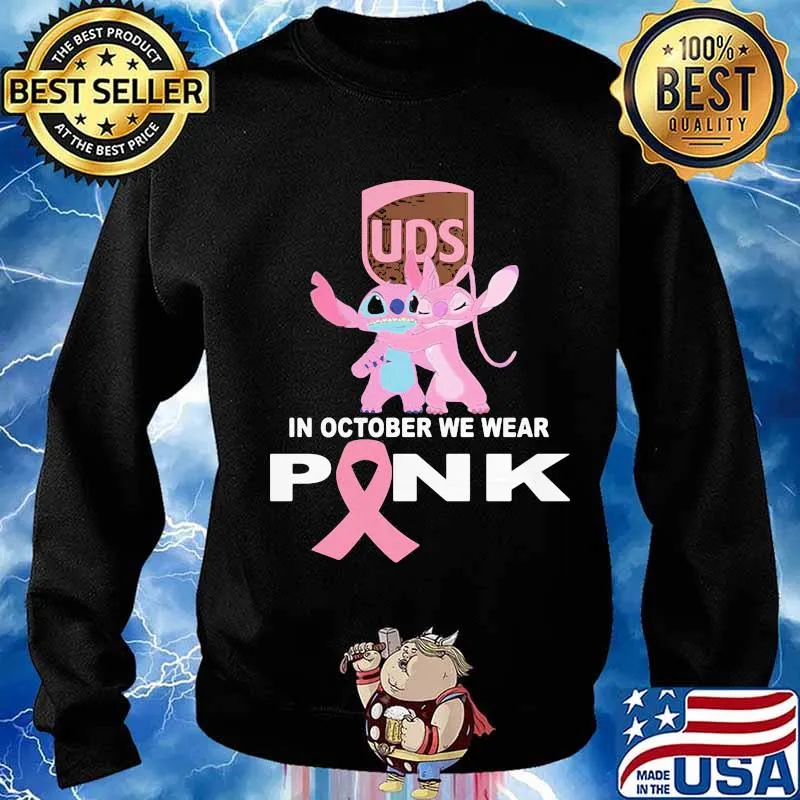 Stitch and girlfriend ups in october we wear pink breast cancer awareness s Sweater