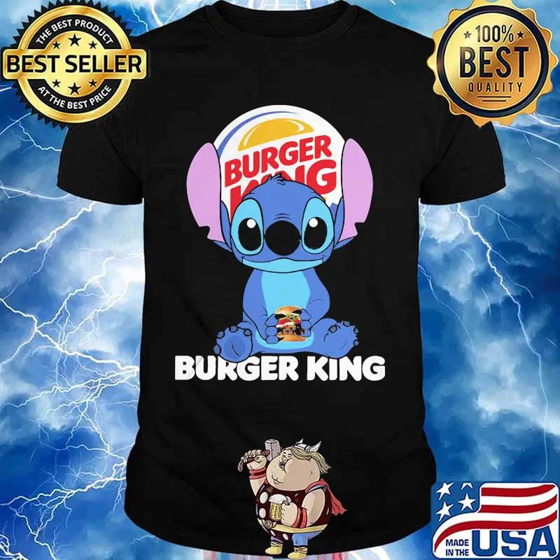Stitch burger king logo shirt