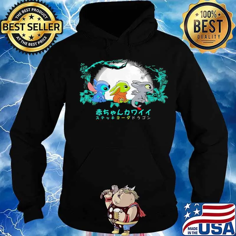 Stitch e sdentato moon halloween s Hoodie