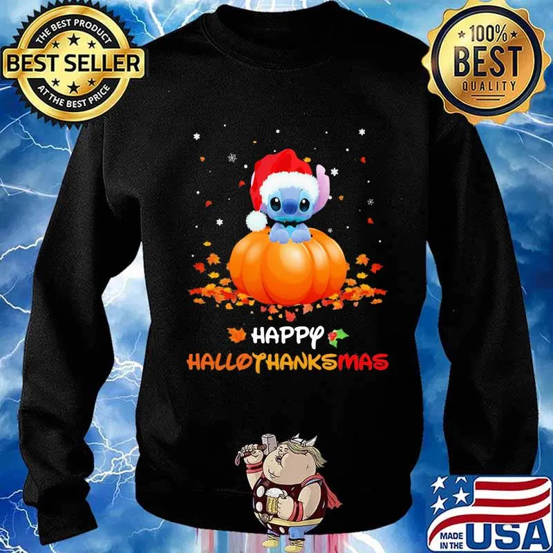 Stitch happy haloo thanks mas Halloween Christmas s Sweater