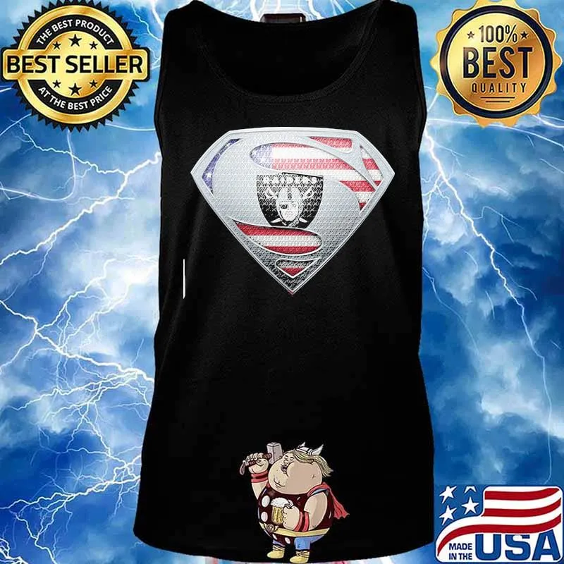 Superman oakland raiders american flag s Tank top