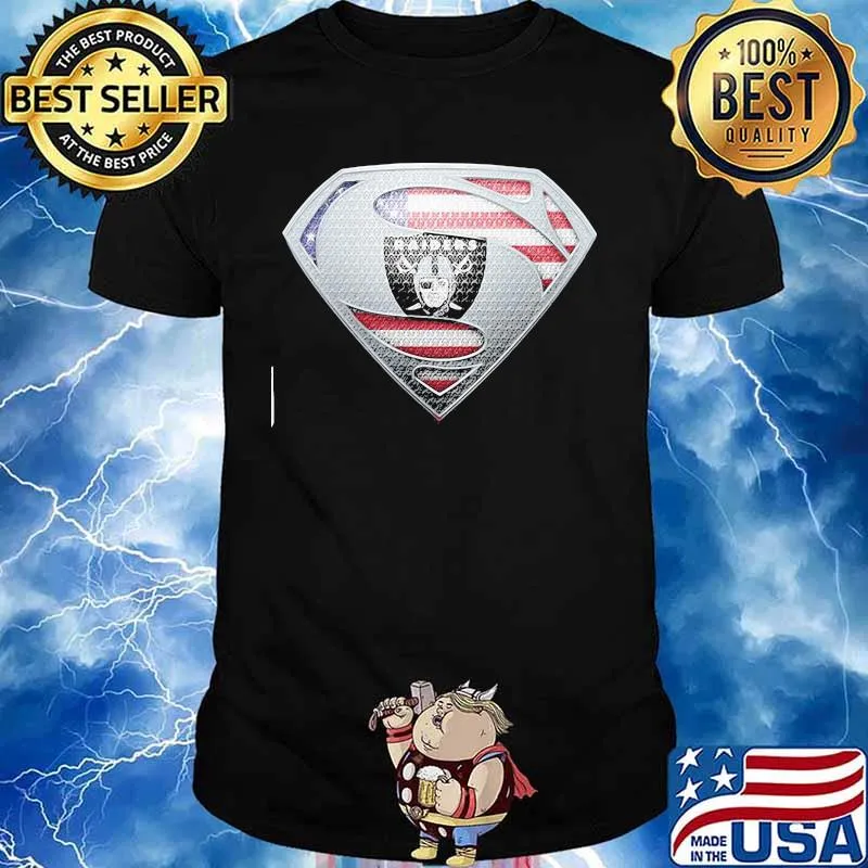 Superman oakland raiders american flag shirt