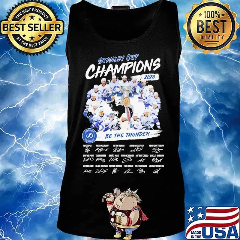 Tampa bay lightning stanley cup champions 2020 be the thunder signatures s Tank top