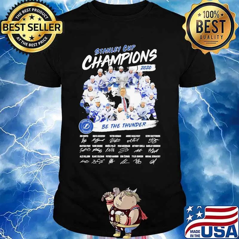 Tampa bay lightning stanley cup champions 2020 be the thunder signatures shirt