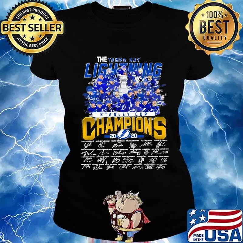 The tampa bay lightning stanley cup champions 2020 signatures s Ladies tee