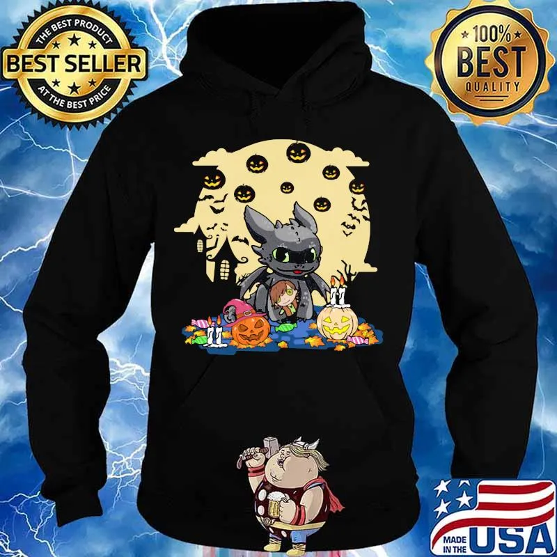 Toothless happy halloween pumpkins moon s Hoodie