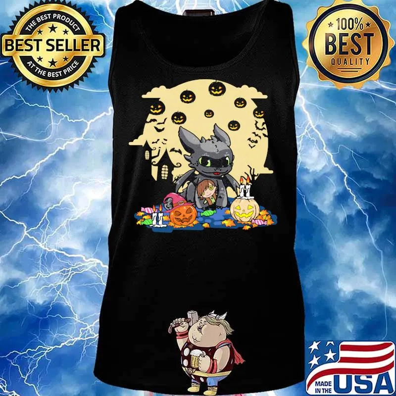 Toothless happy halloween pumpkins moon s Tank top