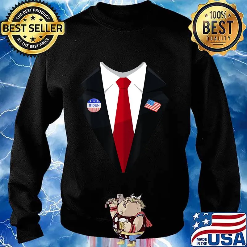 Tuxedo suit presidents day shirt Biden pin costume US Flag T-Shirt Sweater