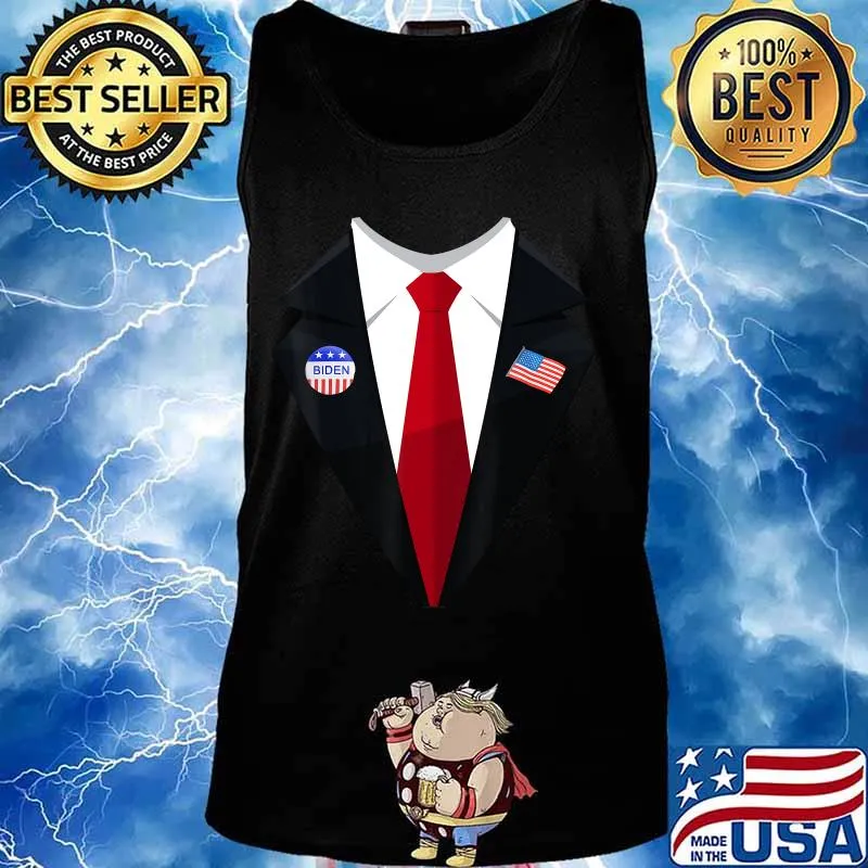 Tuxedo suit presidents day shirt Biden pin costume US Flag T-Shirt Tank top