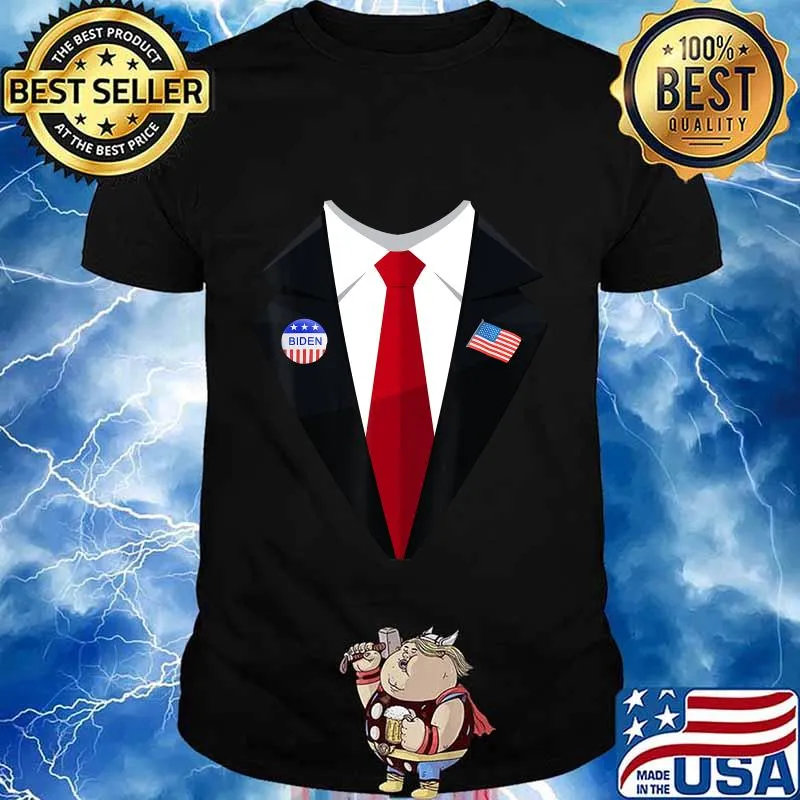 Tuxedo suit presidents day shirt Biden pin costume US Flag T-Shirt