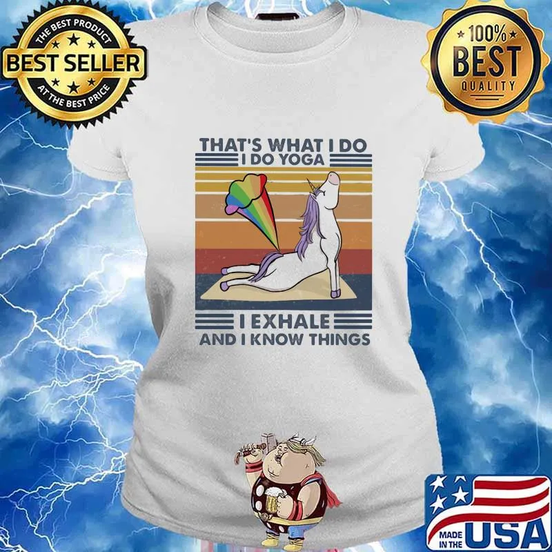Unicorn that's what i do i exhale and i know thinngs vintage retro s Ladies tee