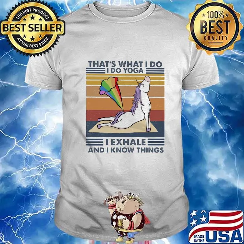 Unicorn that's what i do i exhale and i know thinngs vintage retro shirt
