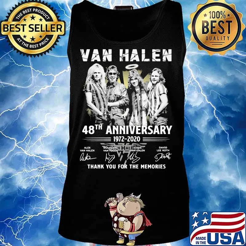 Van halen 48th anniversary 1972 2020 thank for the memories signatures s Tank top