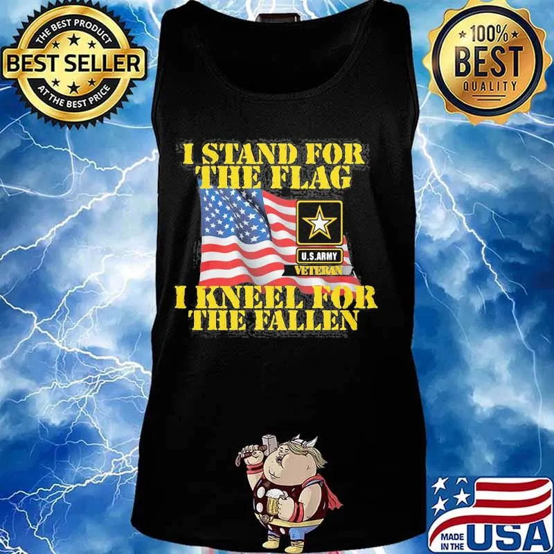 Veteran i stand for the flag i kneel for the fallen american flag s Tank top