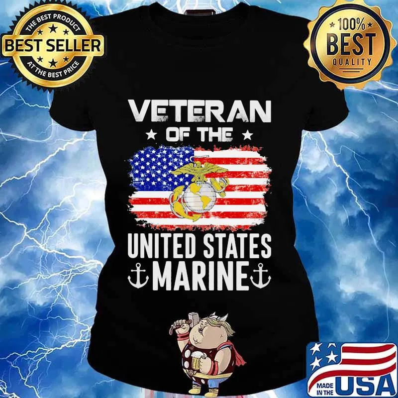 Veteran of the united states marine american flag election s Ladies tee