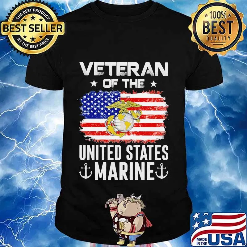 Veteran of the united states marine american flag election shirt