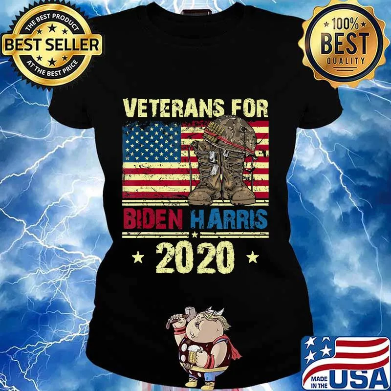 Veterans For Biden Harris American Forces Soldier Elections T-Shirt Ladies tee