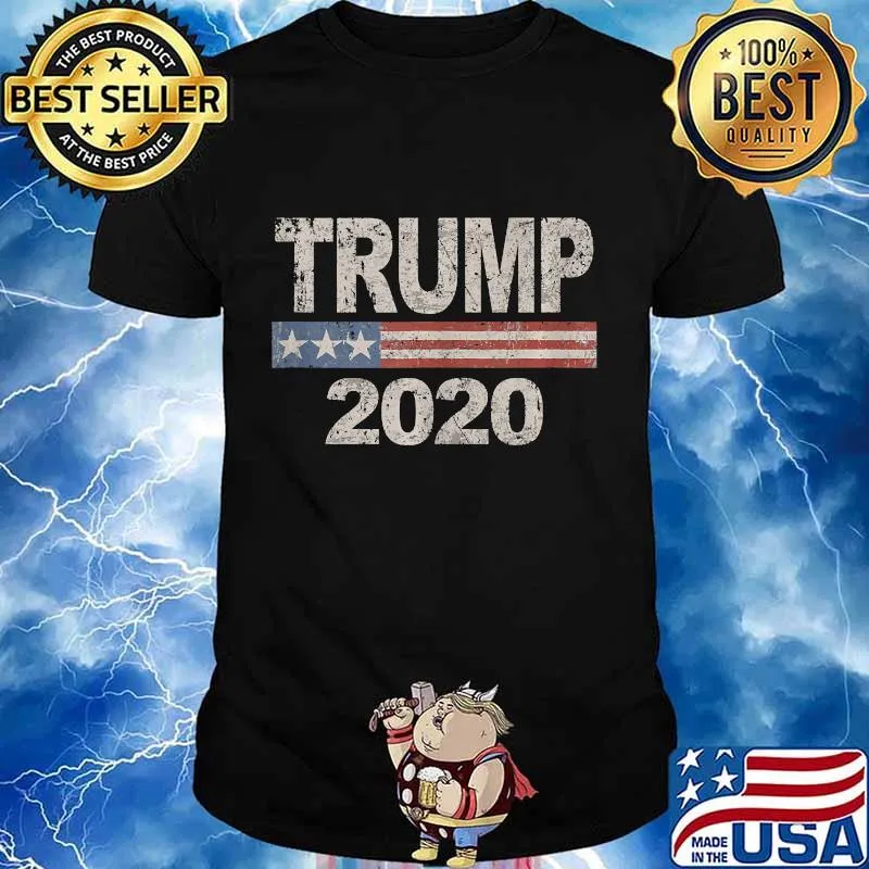 Vintage Vote Trump 2020 American flag shirt