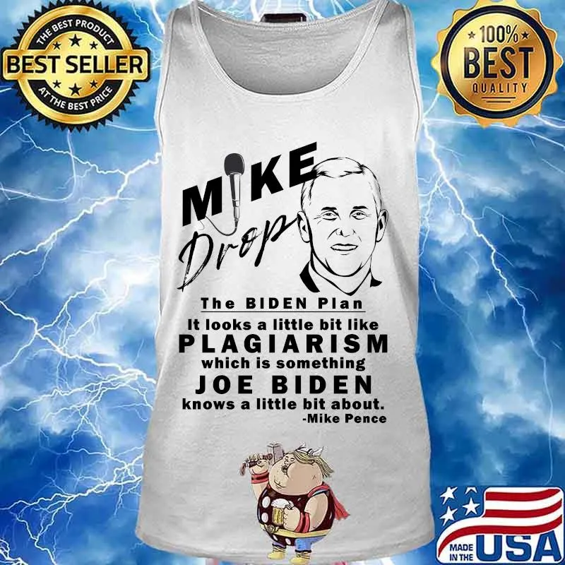 VP Mike Pence 2020 Debate Joe Biden Plagiarism Mic Drop Shirt Tank top