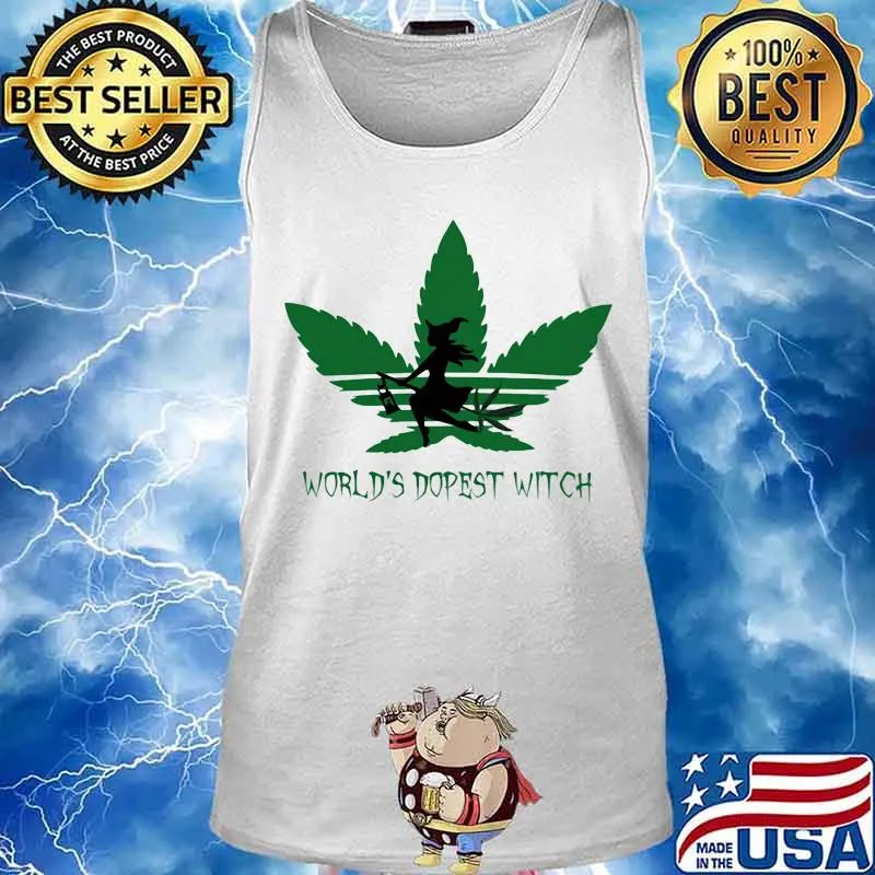 Weed adidas logo world dopest witch s Tank top