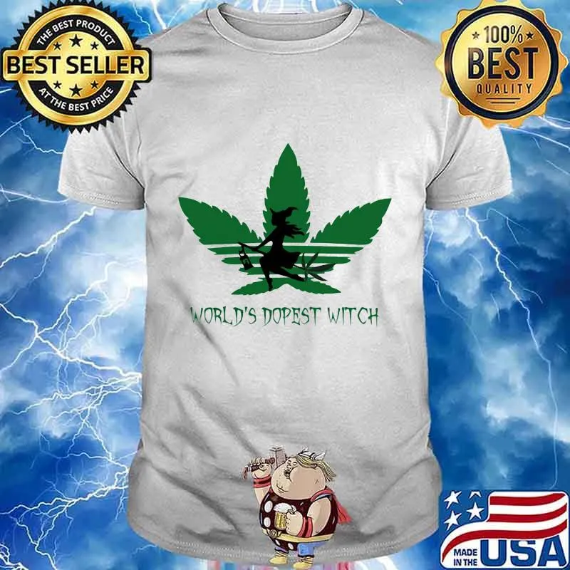 Weed adidas logo world dopest witch shirt