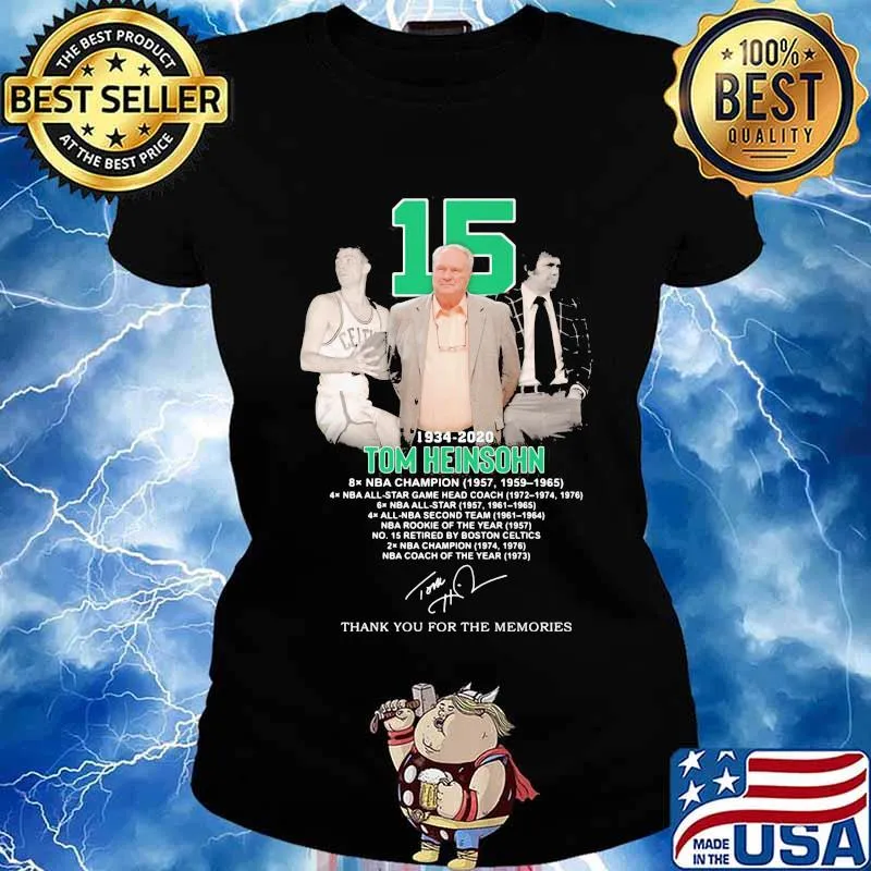 15 1934 2020 tom heinsohn thank you for the memories signature s Ladies tee