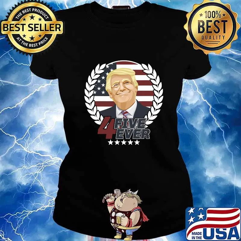 45 Forever President Trump American Flag Election Shirt Ladies tee