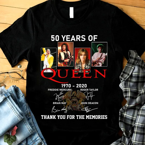 50th Years Of Queen Thank You For The Memories 1970-2020 T-shirt Hoodie Tank Top Size Up To 5xl