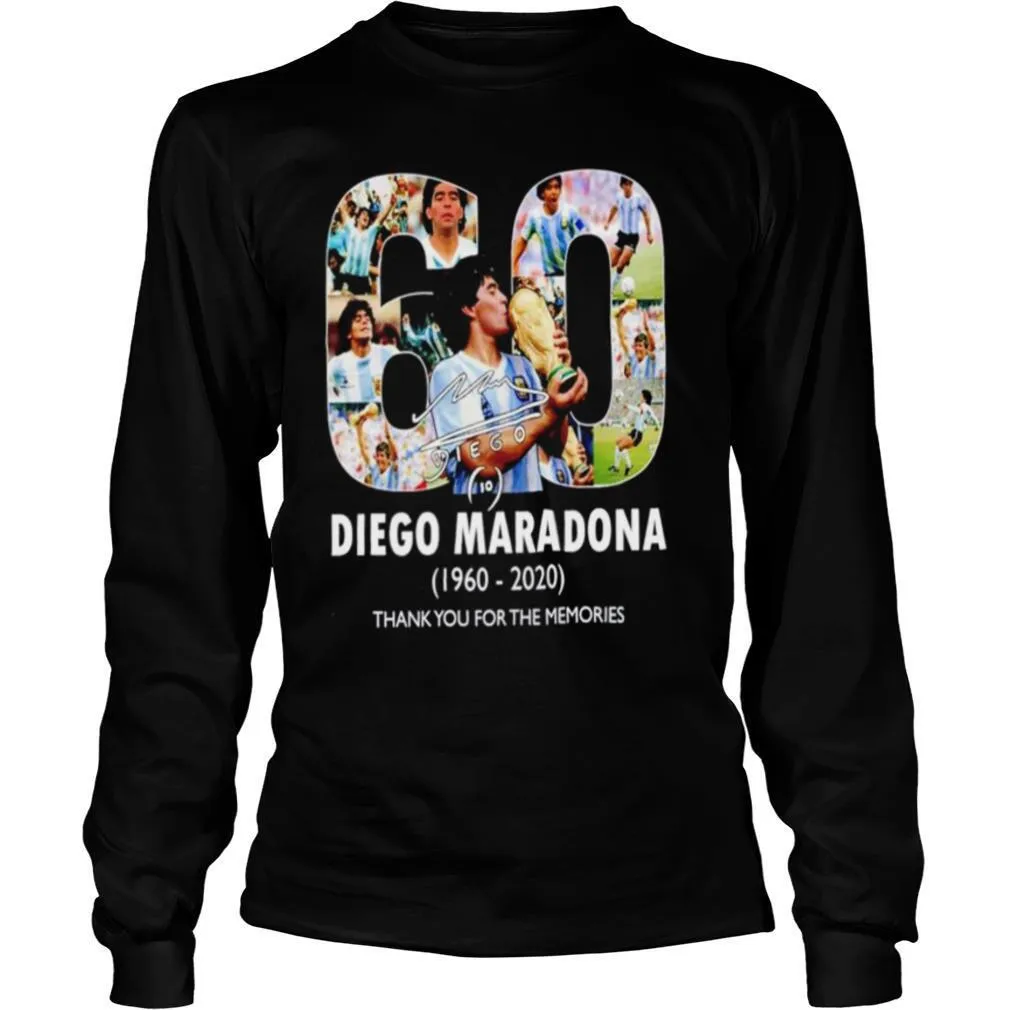 60 years Diego Maradona 1960 2020 thank you for the memories shirt - Image 3