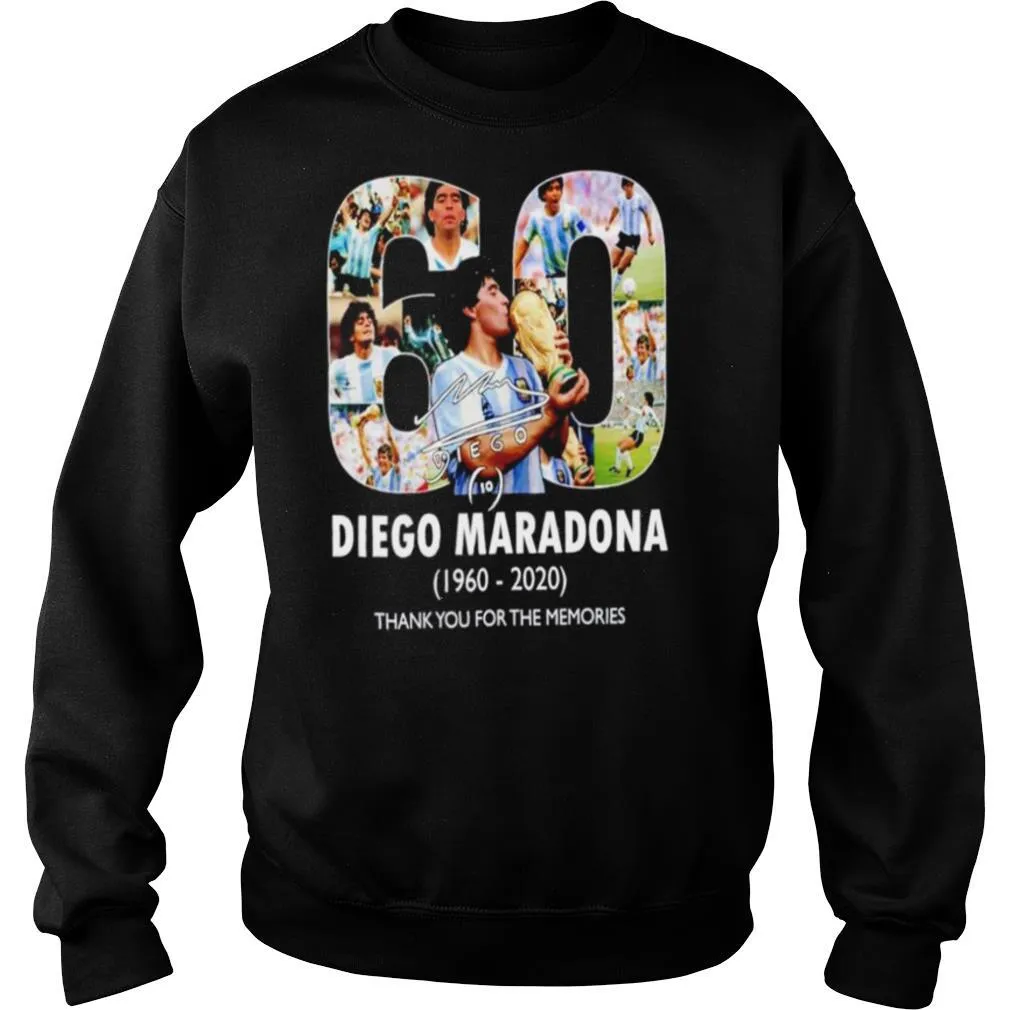 60 years Diego Maradona 1960 2020 thank you for the memories shirt - Image 4