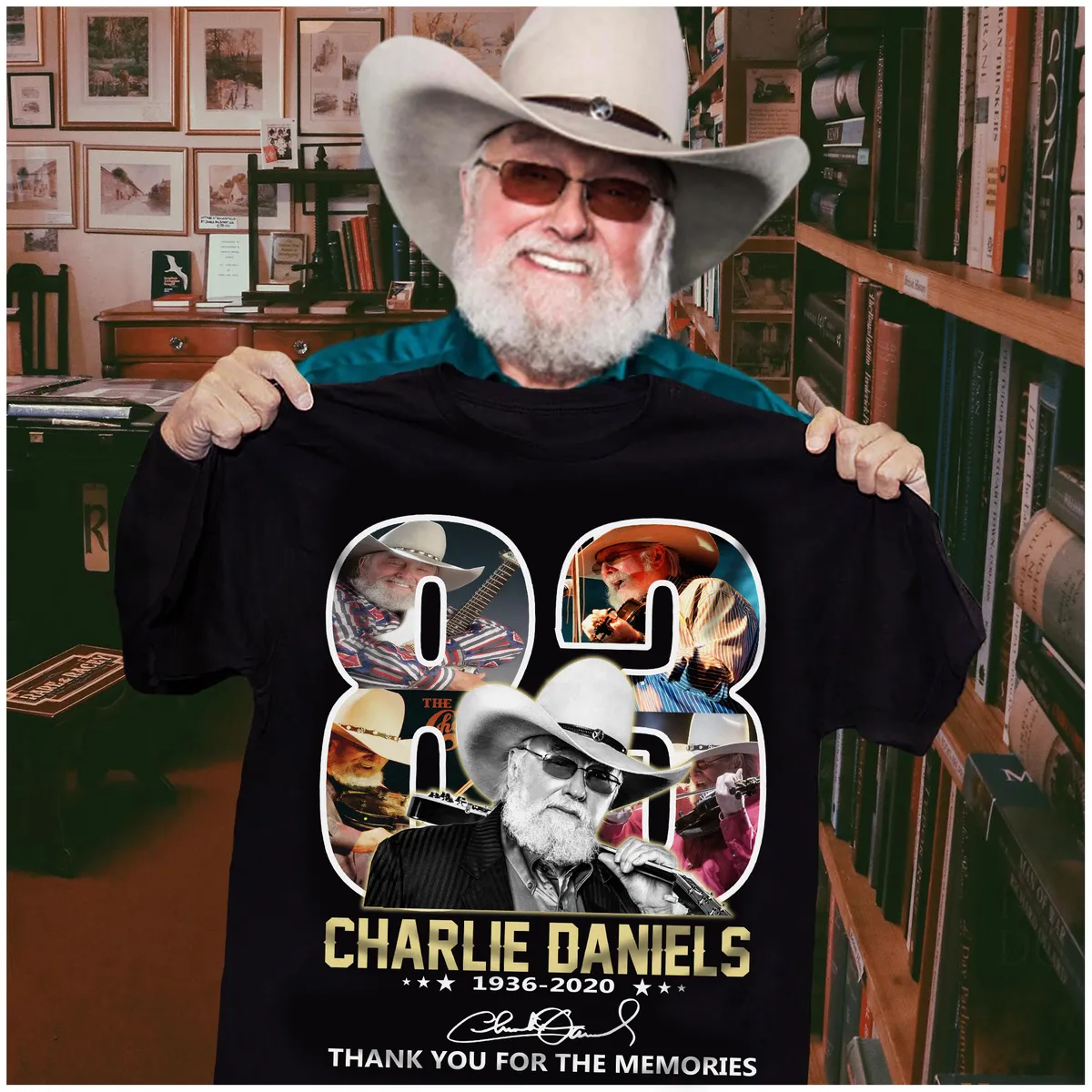 83th Years Of Charlie Daniels Thank You For The Memories 1936-2020 T-shirt Hoodie Tank Top Size Up To 5xl