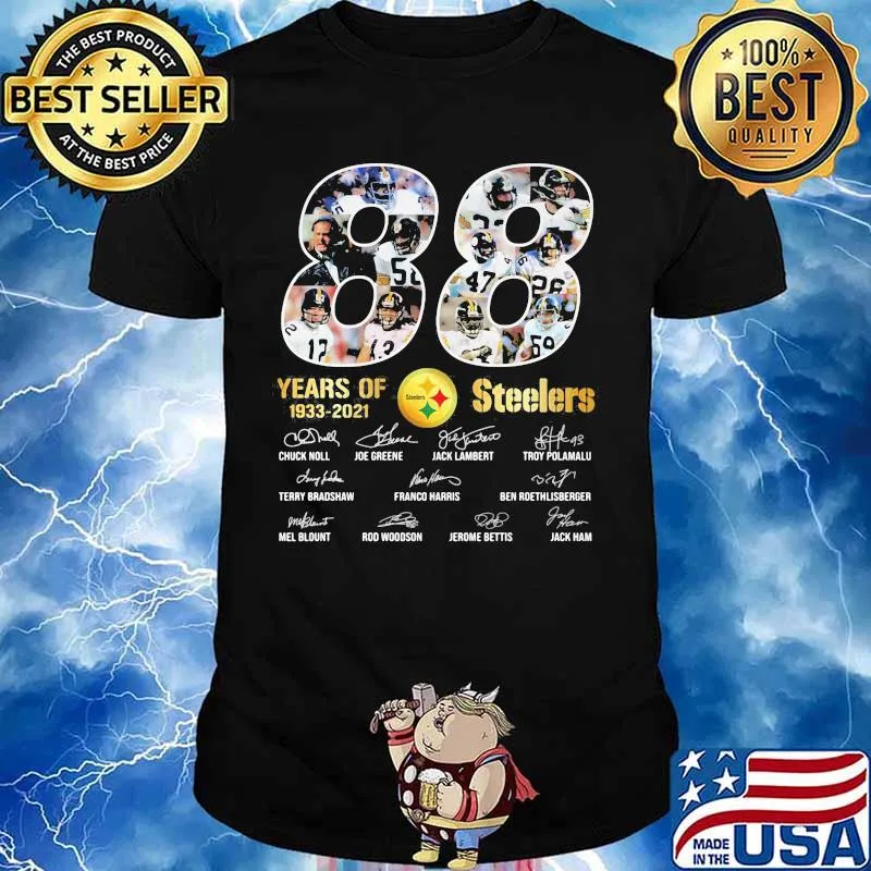 88 Years Of 1933 2021 Steelers Signuature Shirt