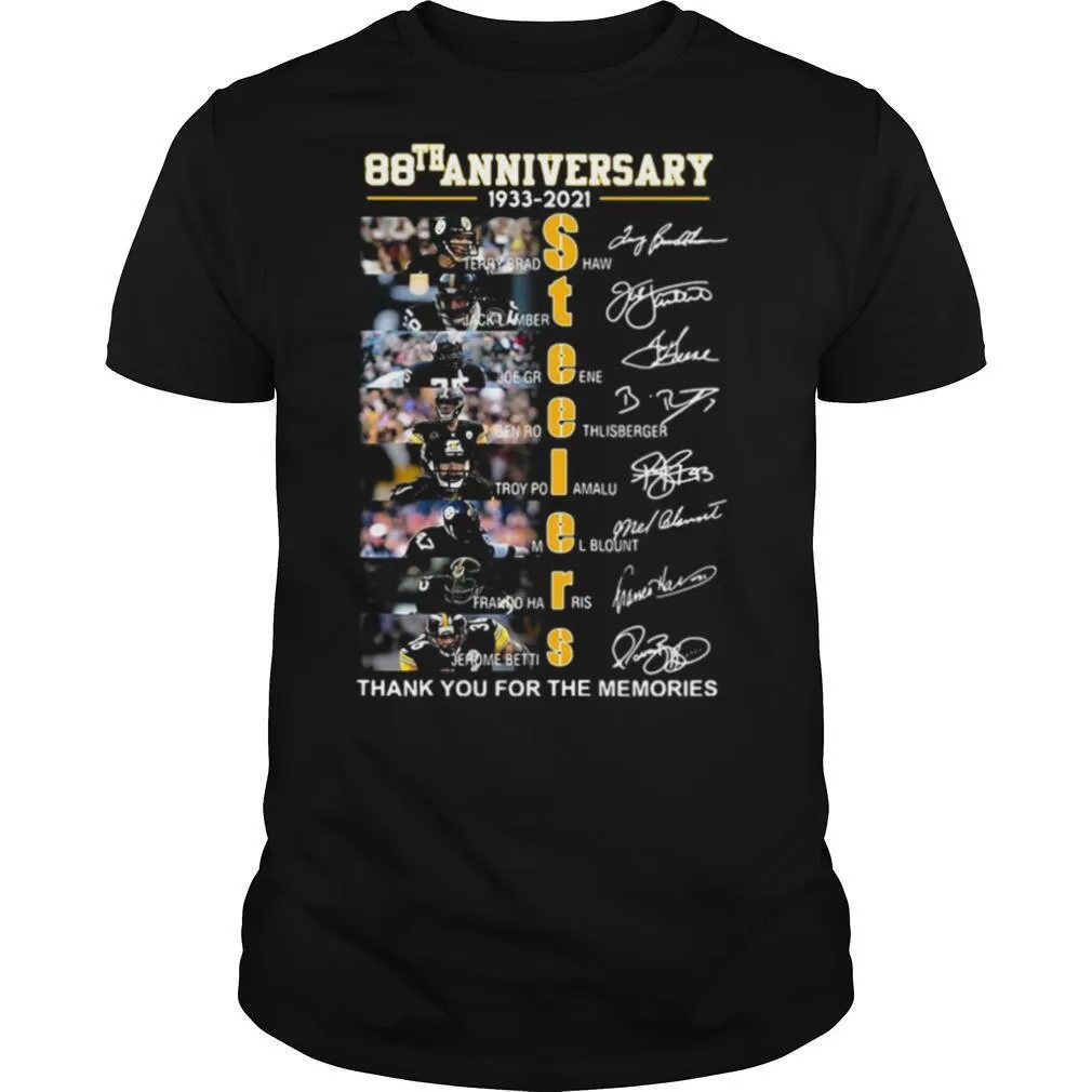 88th Anniversary 1933 2021 Steelers Thank You For The Memories Signatures shirt