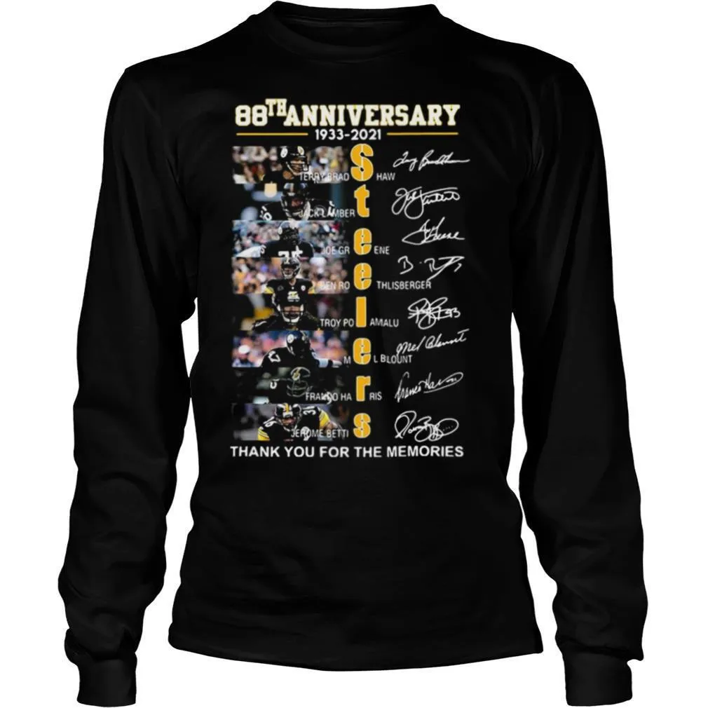 88th Anniversary 1933 2021 Steelers Thank You For The Memories Signatures shirt - Image 3