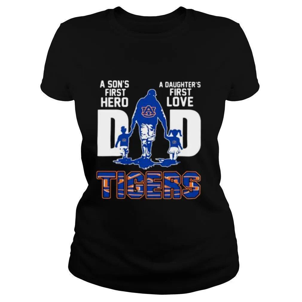 A sons first hero dad a daughters first love auburn tigers shirt - Image 2